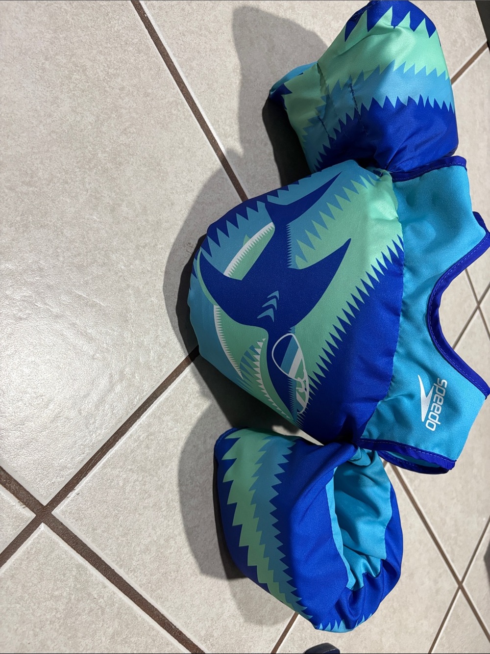 Speedo Kids Shark Swim Float Vest in Blue & Aqua
